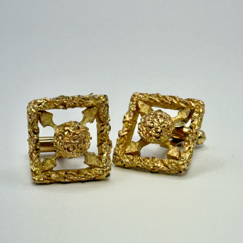 Christian Dior Vintage Gold Nugget Cufflinks